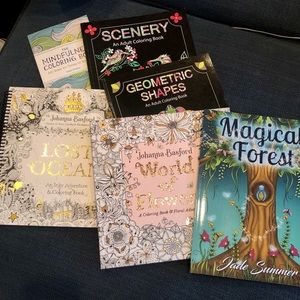 Six Adult Coloring Books